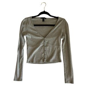 forever 21 gray cropped cardigan
